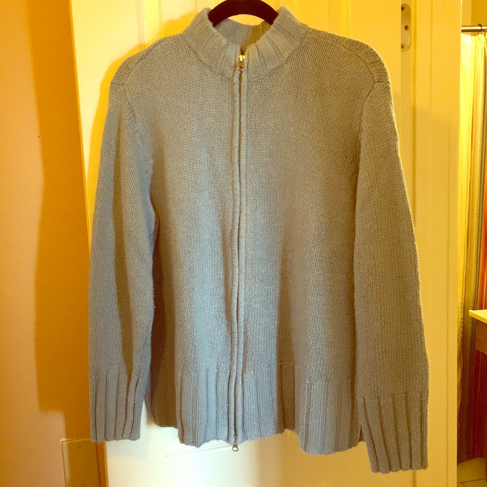Pewter blue sweater, very cozy